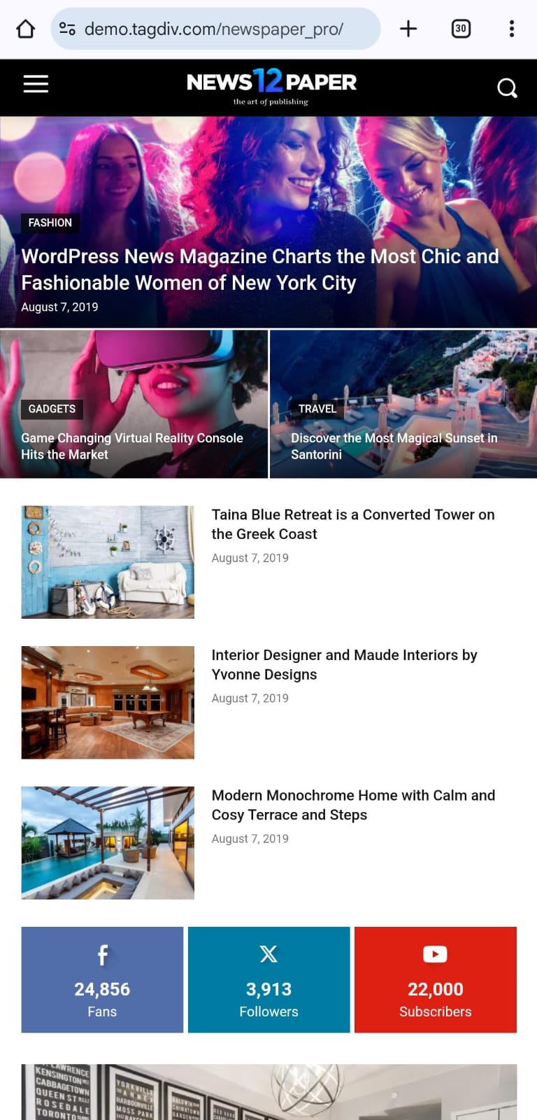 This is mewspaper demo site link this is i want like my live site.